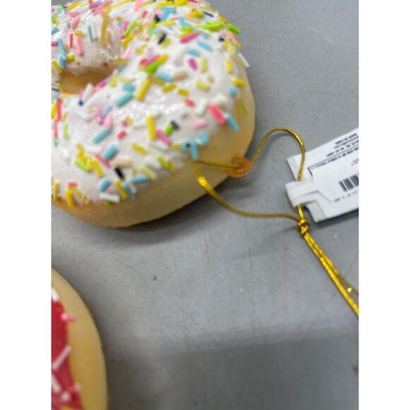 Kurt Adler sweet scoops sprinkle donut ornaments set of 3 squishy 3.5" READ NEW - Picture 3 of 8